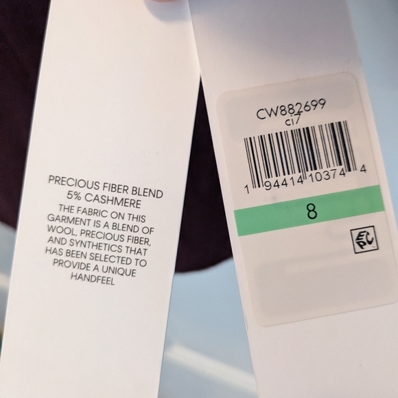 CK CASHMERE Wool Blend Coat NEW Size 8 Red Calvin Klein - Picture 11 of 16